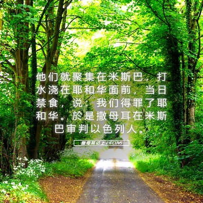 Picture 05 - 撒 母 耳 记 上 7:6 CUVS - 他 们 就 聚 集 在 米 斯 巴 ， 打 水 - Bible Verse Picture