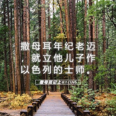 Picture 05 - 撒 母 耳 记 上 8:1 CUVS - 撒 母 耳 年 纪 老 迈 ， 就 立 他 儿 - Bible Verse Picture