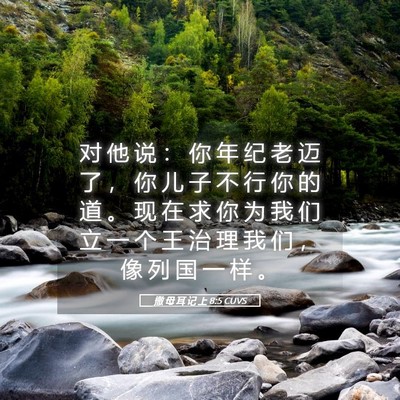 Picture 05 - 撒 母 耳 记 上 8:5 CUVS - 对 他 说 ： 你 年 纪 老 迈 了 ， 你 - Bible Verse Picture