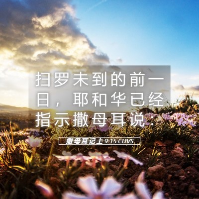 Picture 05 - 撒 母 耳 记 上 9:15 CUVS - 扫 罗 未 到 的 前 一 日 ， 耶 和 华 - Bible Verse Picture
