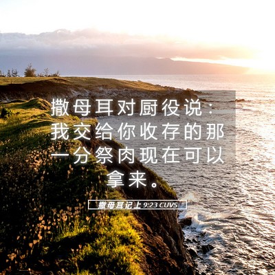 Picture 05 - 撒 母 耳 记 上 9:23 CUVS - 撒 母 耳 对 厨 役 说 ： 我 交 给 你 - Bible Verse Picture
