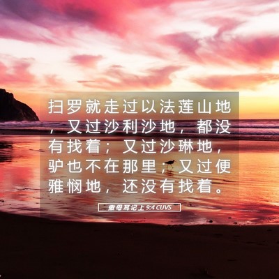 Picture 05 - 撒 母 耳 记 上 9:4 CUVS - 扫 罗 就 走 过 以 法 莲 山 地 ， 又 - Bible Verse Picture