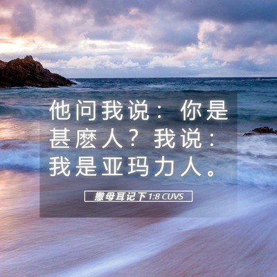 Picture 05 - 撒 母 耳 记 下 1:8 CUVS - 他 问 我 说 ： 你 是 甚 麽 人 ？ 我 - Bible Verse Picture