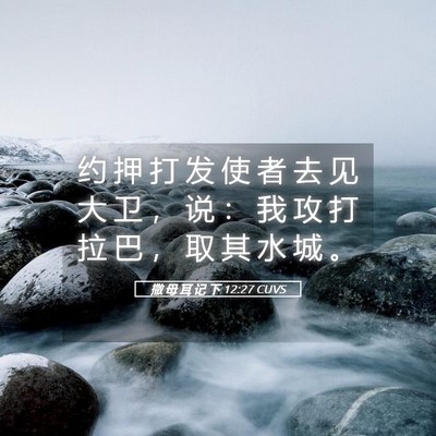 Picture 05 - 撒 母 耳 记 下 12:27 CUVS - 约 押 打 发 使 者 去 见 大 卫 ， 说 - Bible Verse Picture