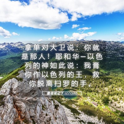 Picture 05 - 撒 母 耳 记 下 12:7 CUVS - 拿 单 对 大 卫 说 ： 你 就 是 那 人 - Bible Verse Picture