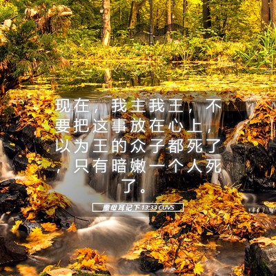 Picture 05 - 撒 母 耳 记 下 13:33 CUVS - 现 在 ， 我 主 我 王 ， 不 要 把 这 - Bible Verse Picture