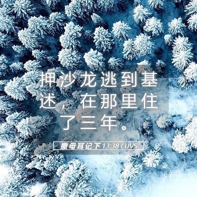 Picture 05 - 撒 母 耳 记 下 13:38 CUVS - 押 沙 龙 逃 到 基 述 ， 在 那 里 住 - Bible Verse Picture