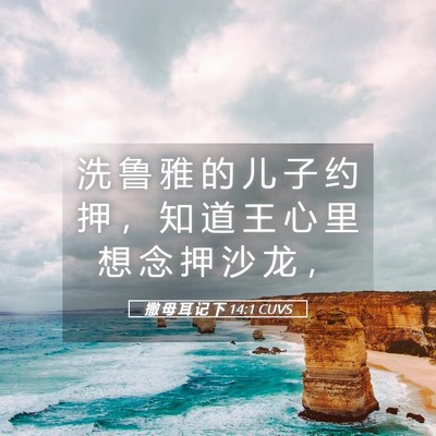 Picture 05 - 撒 母 耳 记 下 14:1 CUVS - 洗 鲁 雅 的 儿 子 约 押 ， 知 道 王 - Bible Verse Picture