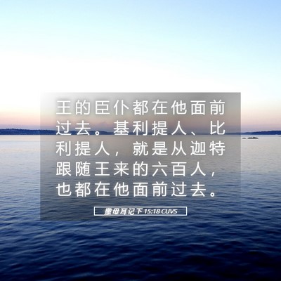Picture 05 - 撒 母 耳 记 下 15:18 CUVS - 王 的 臣 仆 都 在 他 面 前 过 去 。 - Bible Verse Picture