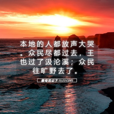 Picture 05 - 撒 母 耳 记 下 15:23 CUVS - 本 地 的 人 都 放 声 大 哭 。 众 民 - Bible Verse Picture