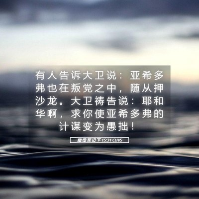 Picture 05 - 撒 母 耳 记 下 15:31 CUVS - 有 人 告 诉 大 卫 说 ： 亚 希 多 弗 - Bible Verse Picture