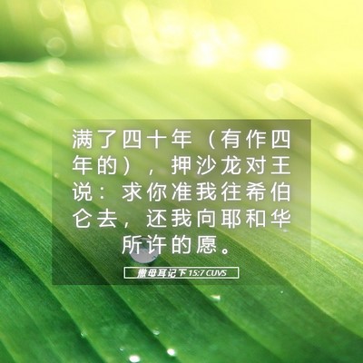 Picture 05 - 撒 母 耳 记 下 15:7 CUVS - 满 了 四 十 年 （ 有 作 四 年 的 ） - Bible Verse Picture