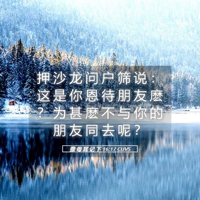 Picture 05 - 撒 母 耳 记 下 16:17 CUVS - 押 沙 龙 问 户 筛 说 ： 这 是 你 恩 - Bible Verse Picture