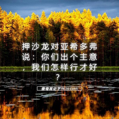 Picture 05 - 撒 母 耳 记 下 16:20 CUVS - 押 沙 龙 对 亚 希 多 弗 说 ： 你 们 - Bible Verse Picture