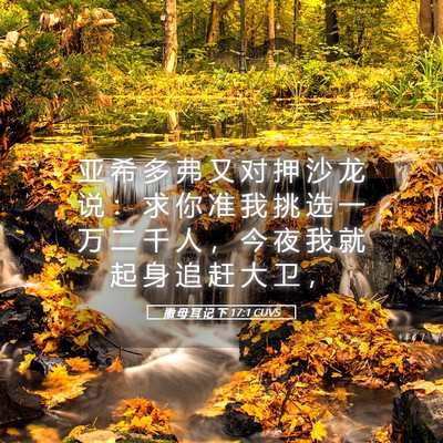 Picture 05 - 撒 母 耳 记 下 17:1 CUVS - 亚 希 多 弗 又 对 押 沙 龙 说 ： 求 - Bible Verse Picture