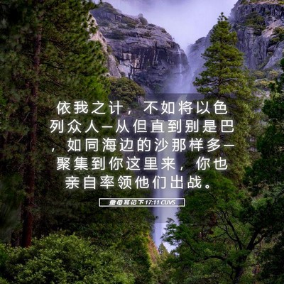 Picture 05 - 撒 母 耳 记 下 17:11 CUVS - 依 我 之 计 ， 不 如 将 以 色 列 众 - Bible Verse Picture