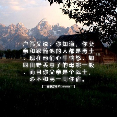 Picture 05 - 撒 母 耳 记 下 17:8 CUVS - 户 筛 又 说 ： 你 知 道 ， 你 父 亲 - Bible Verse Picture