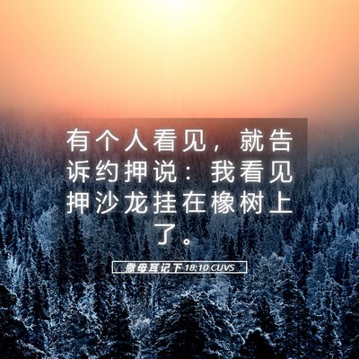 Picture 05 - 撒 母 耳 记 下 18:10 CUVS - 有 个 人 看 见 ， 就 告 诉 约 押 说 - Bible Verse Picture