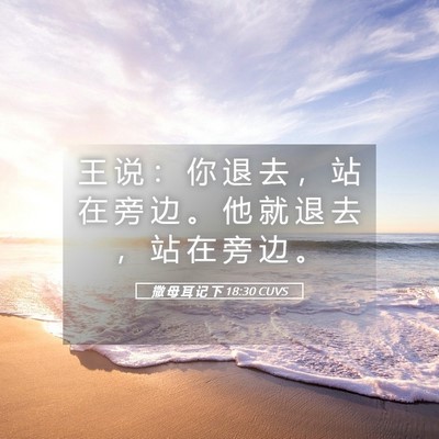 Picture 05 - 撒 母 耳 记 下 18:30 CUVS - 王 说 ： 你 退 去 ， 站 在 旁 边 。 - Bible Verse Picture