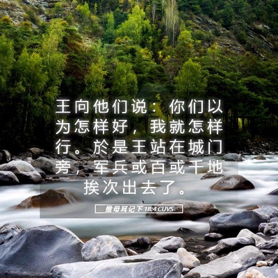 Picture 05 - 撒 母 耳 记 下 18:4 CUVS - 王 向 他 们 说 ： 你 们 以 为 怎 样 - Bible Verse Picture