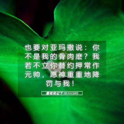 Picture 05 - 撒 母 耳 记 下 19:13 CUVS - 也 要 对 亚 玛 撒 说 ： 你 不 是 我 - Bible Verse Picture