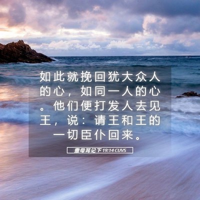 Picture 05 - 撒 母 耳 记 下 19:14 CUVS - 如 此 就 挽 回 犹 大 众 人 的 心 ， - Bible Verse Picture