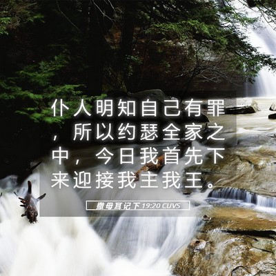 Picture 05 - 撒 母 耳 记 下 19:20 CUVS - 仆 人 明 知 自 己 有 罪 ， 所 以 约 - Bible Verse Picture