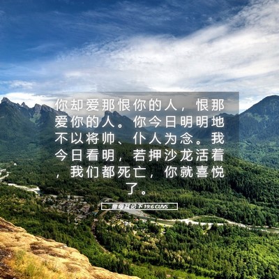 Picture 05 - 撒 母 耳 记 下 19:6 CUVS - 你 却 爱 那 恨 你 的 人 ， 恨 那 爱 - Bible Verse Picture