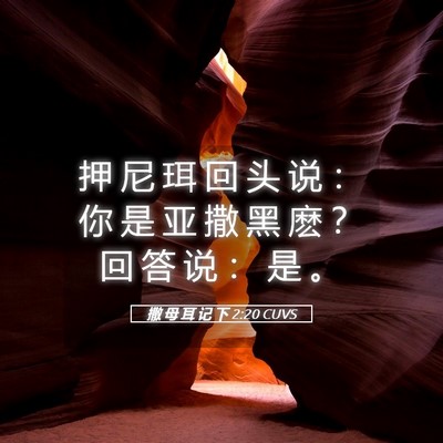 Picture 05 - 撒 母 耳 记 下 2:20 CUVS - 押 尼 珥 回 头 说 ： 你 是 亚 撒 黑 - Bible Verse Picture
