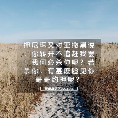 Picture 05 - 撒 母 耳 记 下 2:22 CUVS - 押 尼 珥 又 对 亚 撒 黑 说 ： 你 转 - Bible Verse Picture