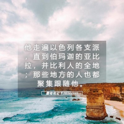 Picture 05 - 撒 母 耳 记 下 20:14 CUVS - 他 走 遍 以 色 列 各 支 派 ， 直 到 - Bible Verse Picture