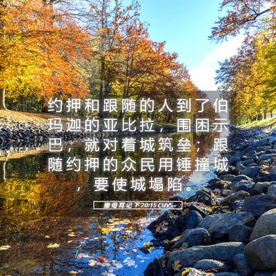 Picture 05 - 撒 母 耳 记 下 20:15 CUVS - 约 押 和 跟 随 的 人 到 了 伯 玛 迦 - Bible Verse Picture