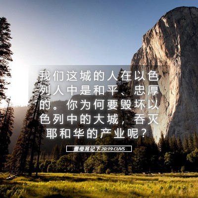 Picture 05 - 撒 母 耳 记 下 20:19 CUVS - 我 们 这 城 的 人 在 以 色 列 人 中 - Bible Verse Picture