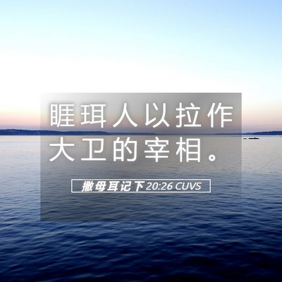 Picture 05 - 撒 母 耳 记 下 20:26 CUVS - 睚 珥 人 以 拉 作 大 卫 的 宰 相 - Bible Verse Picture