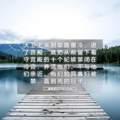 Picture 05 - 撒 母 耳 记 下 20:3 CUVS - 大 卫 王 来 到 耶 路 撒 冷 ， 进 了 - Bible Verse Picture