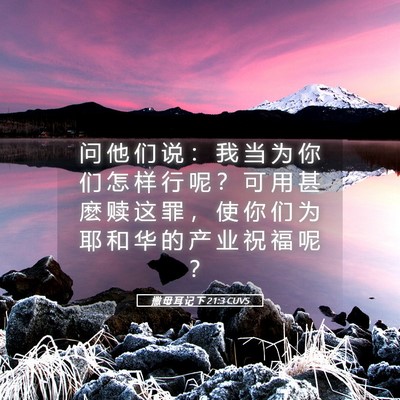 Picture 05 - 撒 母 耳 记 下 21:3 CUVS - 问 他 们 说 ： 我 当 为 你 们 怎 样 - Bible Verse Picture