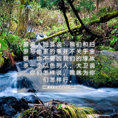 Picture 05 - 撒 母 耳 记 下 21:4 CUVS - 基 遍 人 回 答 说 ： 我 们 和 扫 罗 - Bible Verse Picture