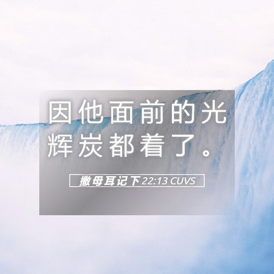 Picture 05 - 撒 母 耳 记 下 22:13 CUVS - 因 他 面 前 的 光 辉 炭 都 着 了 - Bible Verse Picture