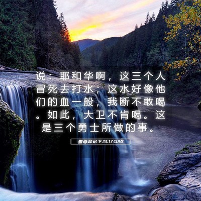 Picture 05 - 撒 母 耳 记 下 23:17 CUVS - 说 ： 耶 和 华 啊 ， 这 三 个 人 冒 - Bible Verse Picture