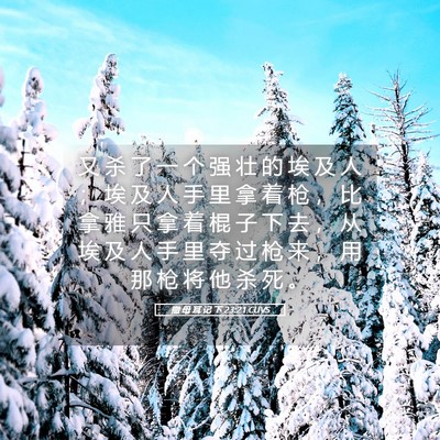 Picture 05 - 撒 母 耳 记 下 23:21 CUVS - 又 杀 了 一 个 强 壮 的 埃 及 人 ； - Bible Verse Picture