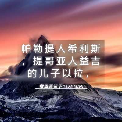 Picture 05 - 撒 母 耳 记 下 23:26 CUVS - 帕 勒 提 人 希 利 斯 ， 提 哥 亚 人 - Bible Verse Picture