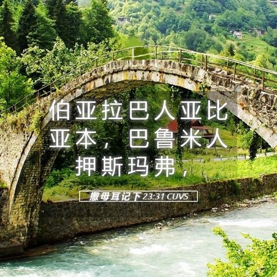Picture 05 - 撒 母 耳 记 下 23:31 CUVS - 伯 亚 拉 巴 人 亚 比 亚 本 ， 巴 鲁 - Bible Verse Picture
