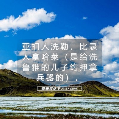 Picture 05 - 撒 母 耳 记 下 23:37 CUVS - 亚 扪 人 洗 勒 ， 比 录 人 拿 哈 莱 - Bible Verse Picture
