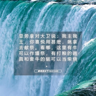 Picture 05 - 撒 母 耳 记 下 24:22 CUVS - 亚 劳 拿 对 大 卫 说 ： 我 主 我 王 - Bible Verse Picture