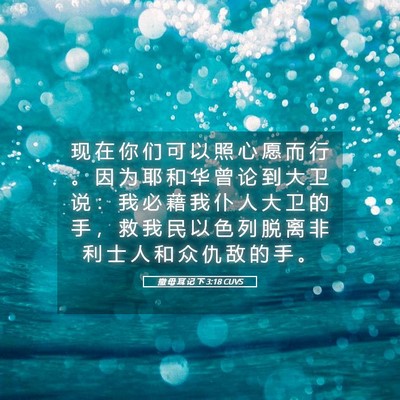 Picture 05 - 撒 母 耳 记 下 3:18 CUVS - 现 在 你 们 可 以 照 心 愿 而 行 。 - Bible Verse Picture