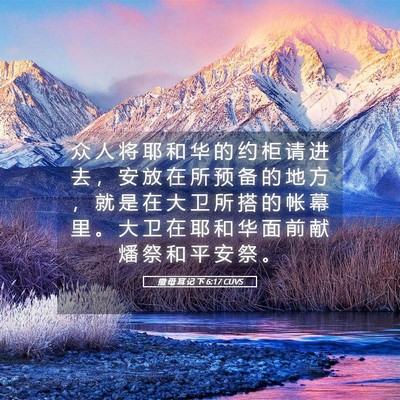 Picture 05 - 撒 母 耳 记 下 6:17 CUVS - 众 人 将 耶 和 华 的 约 柜 请 进 去 - Bible Verse Picture