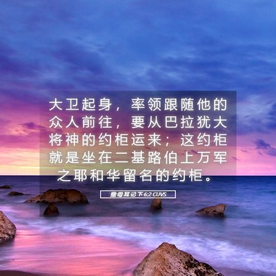 Picture 05 - 撒 母 耳 记 下 6:2 CUVS - 大 卫 起 身 ， 率 领 跟 随 他 的 众 - Bible Verse Picture