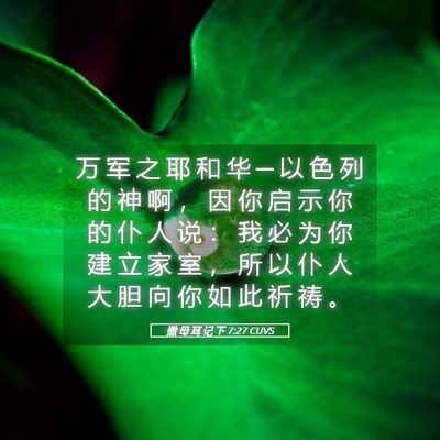 Picture 05 - 撒 母 耳 记 下 7:27 CUVS - 万 军 之 耶 和 华 ─ 以 色 列 的 神 - Bible Verse Picture