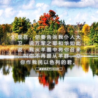 Picture 05 - 撒 母 耳 记 下 7:8 CUVS - 现 在 ， 你 要 告 诉 我 仆 人 大 卫 - Bible Verse Picture