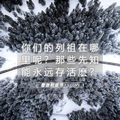 Picture 05 - 撒 迦 利 亚 书 1:5 CUVS - 你 们 的 列 祖 在 哪 里 呢 ？ 那 些 - Bible Verse Picture